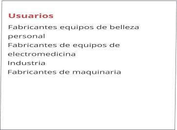 Usuarios Fabricantes equipos de belleza personal Fabricantes de equipos de electromedicina Industria  Fabricantes de maquinaria