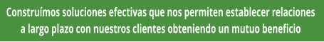 Construmos soluciones efectivas que nos permiten establecer relaciones  a largo plazo con nuestros clientes obteniendo un mutuo beneficio